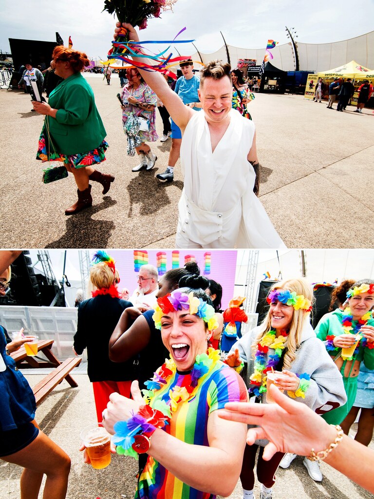 Dancing at a blackpool pride wedding.