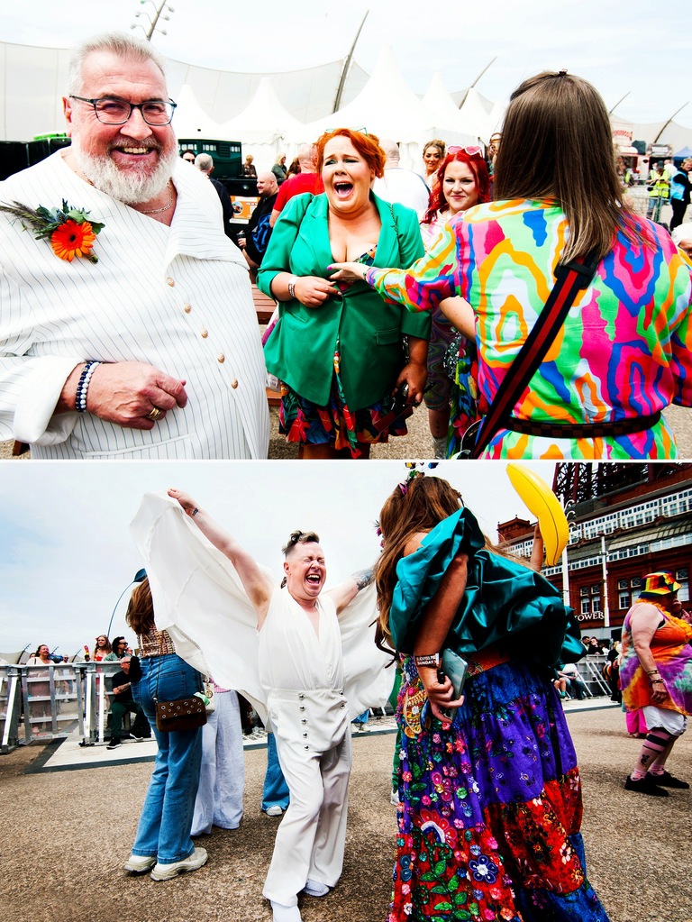 Celebrating a wedding at blackpool pride.